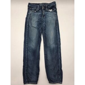 American Eagle Skinny Jeans Women Blue Denim Super Super Stretch Size 6
